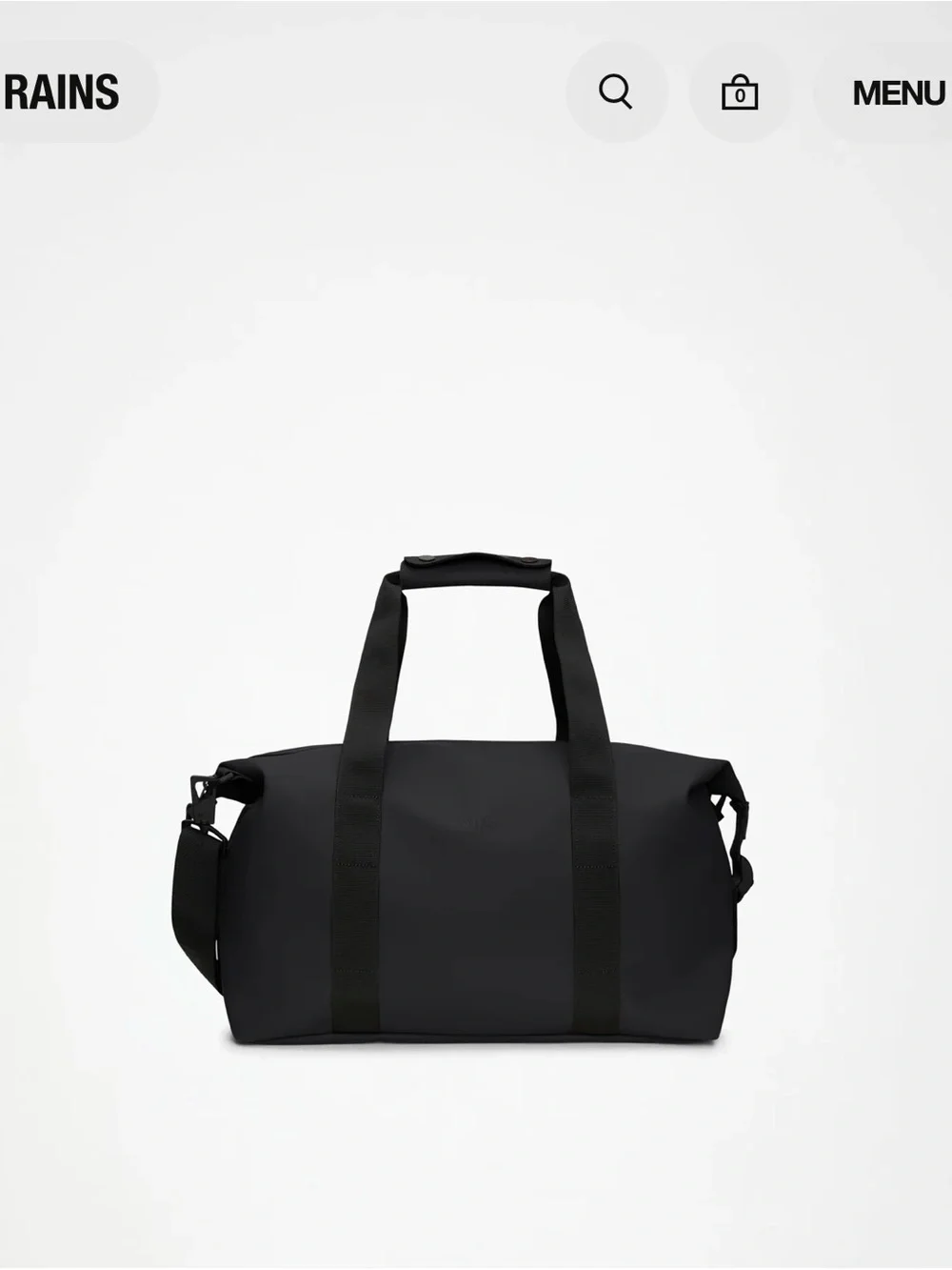 RAINS Black Weekend Duffel Bag SMALL